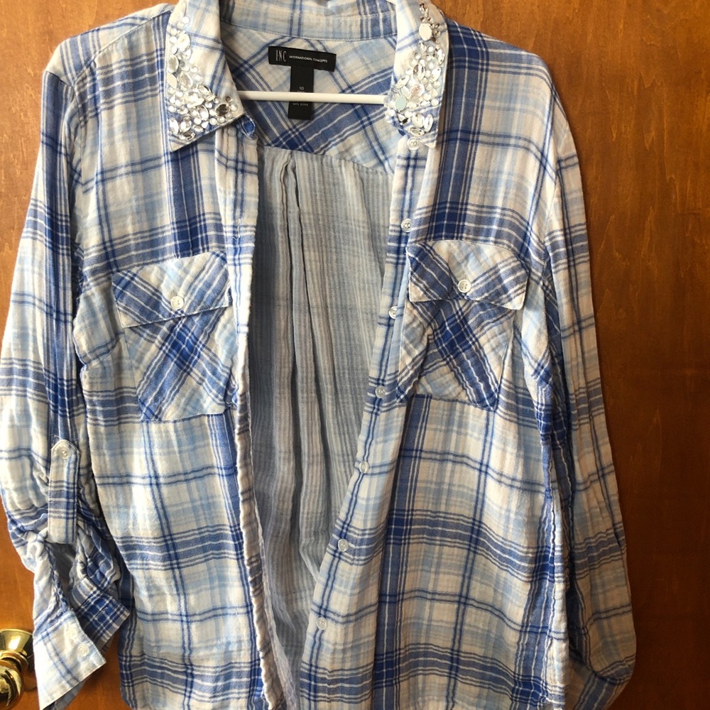 INC brand jeweled blouse